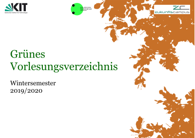 Titelseite des Grünen Vorlesungsverzeichnisses des Wintersemesters 2019/2020