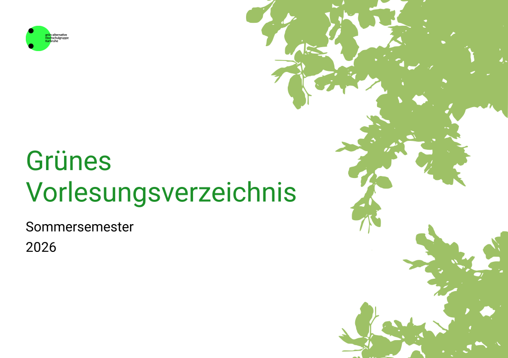 Titelseite des Grünen Vorlesungsverzeichnisses des Sommersemesters 2026