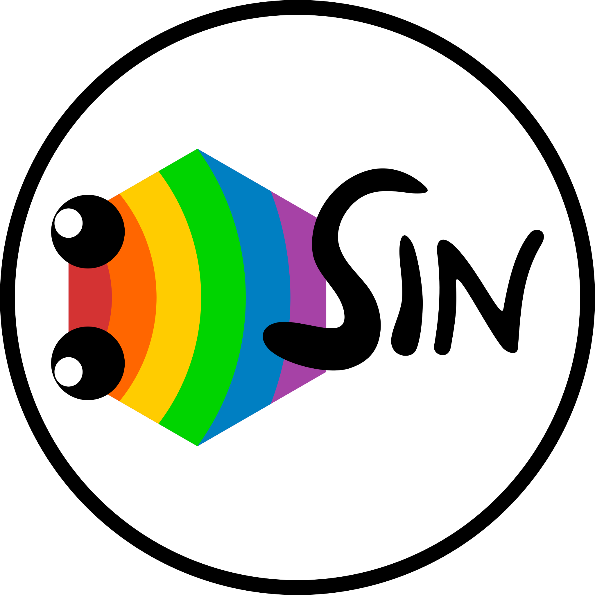 Das SIN-Logo mit Regenbogenstreifen